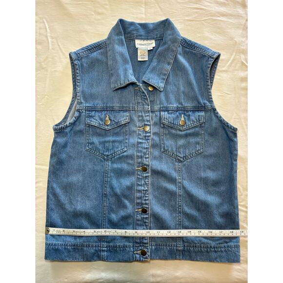 Coldwater Creek women's sleeveless light denim vest soft stretch Medium - Picture 3 of 5
